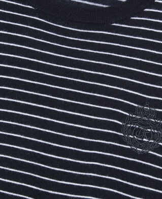 The Kooples HOMME BLACK / WHITE pull en laine &agrave; rayures