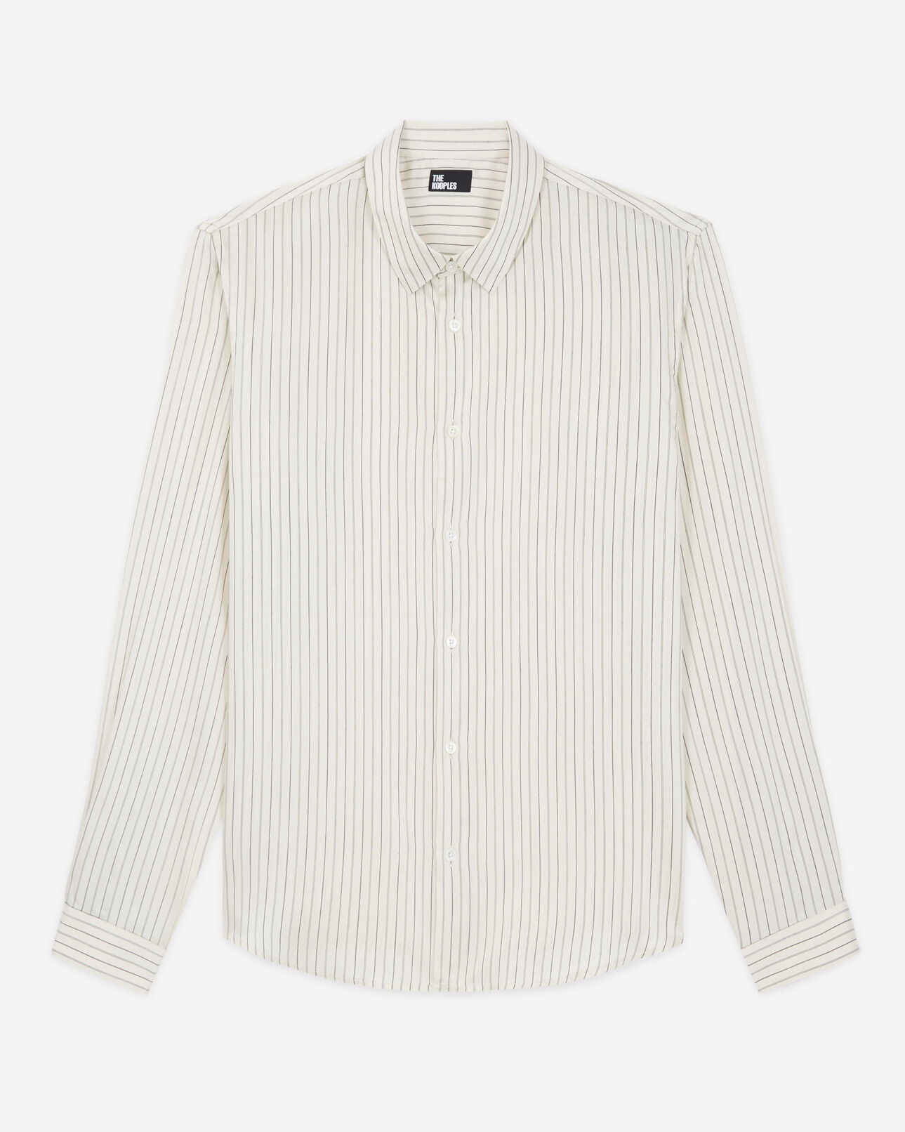 The Kooples HOMBRE OFF WHITE camisa slim rayas blanco crudo con cuello clásico
