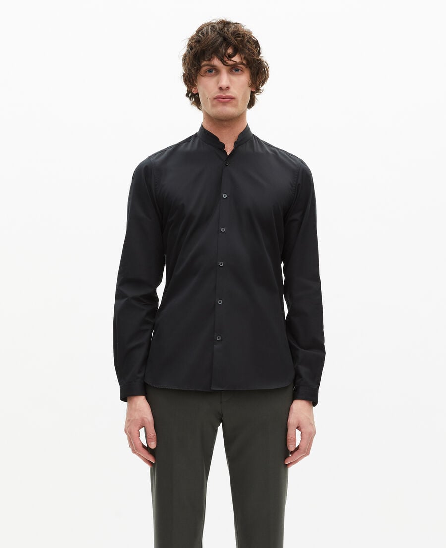 The Kooples HERREN BLACK slim-fit-hemd aus schwarzem twill
