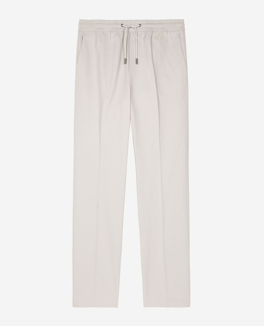 The Kooples HERREN LIGHT GREY gerade geschnittene graue baumwollhose