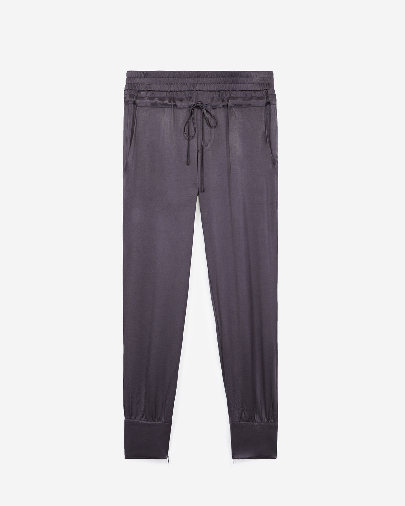 The Kooples DAMEN NAVY blaue viskosehose mit elastischem taillenbund