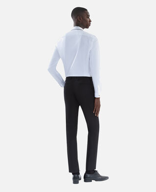 The Kooples HOMME BLACK pantalon de costume en laine ajusté noir