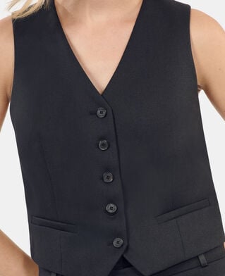 The Kooples DAMEN BLACK schwarze weste aus wolle