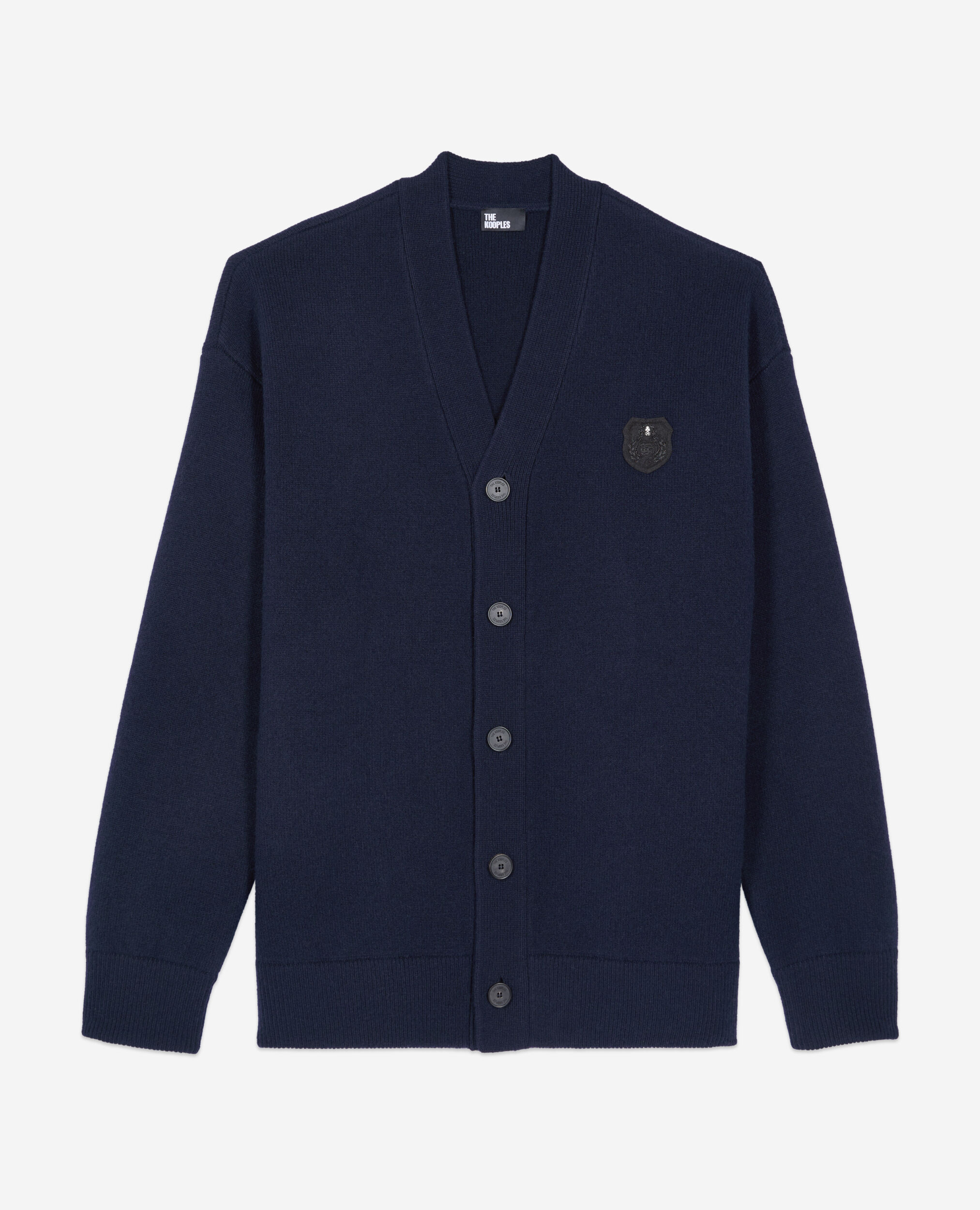 Men's Navy blue wool cardigan | The Kooples US