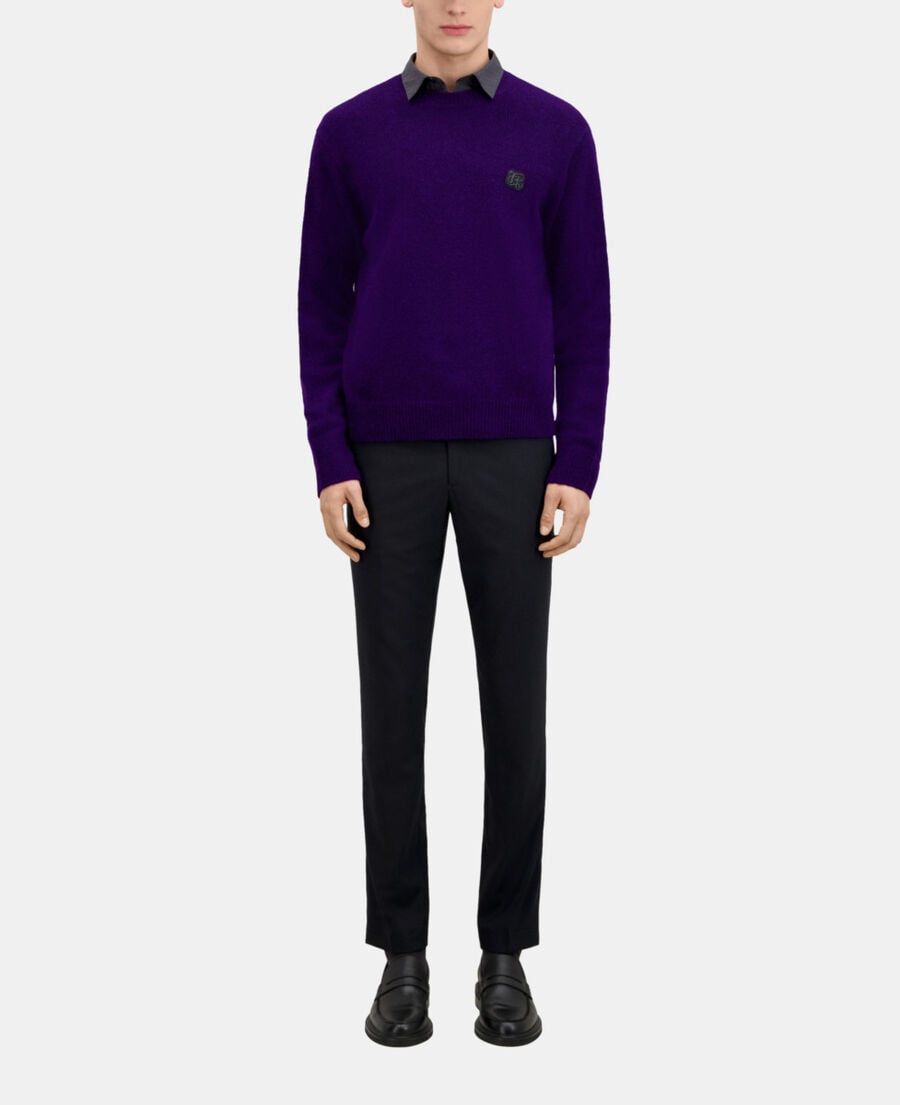 The Kooples HOMME DARK PURPLE pull en mélange de laine et alpaga violet