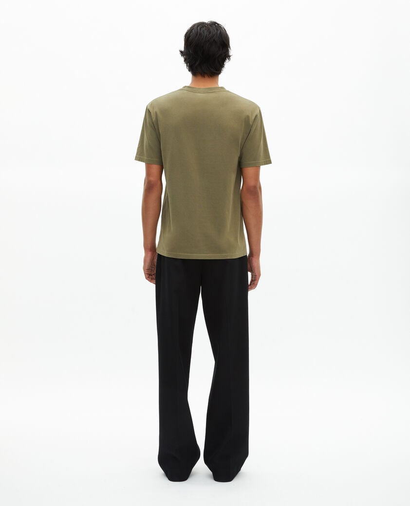 The Kooples HOMBRE KAKI camiseta con logotipo efecto vintage en color caqui