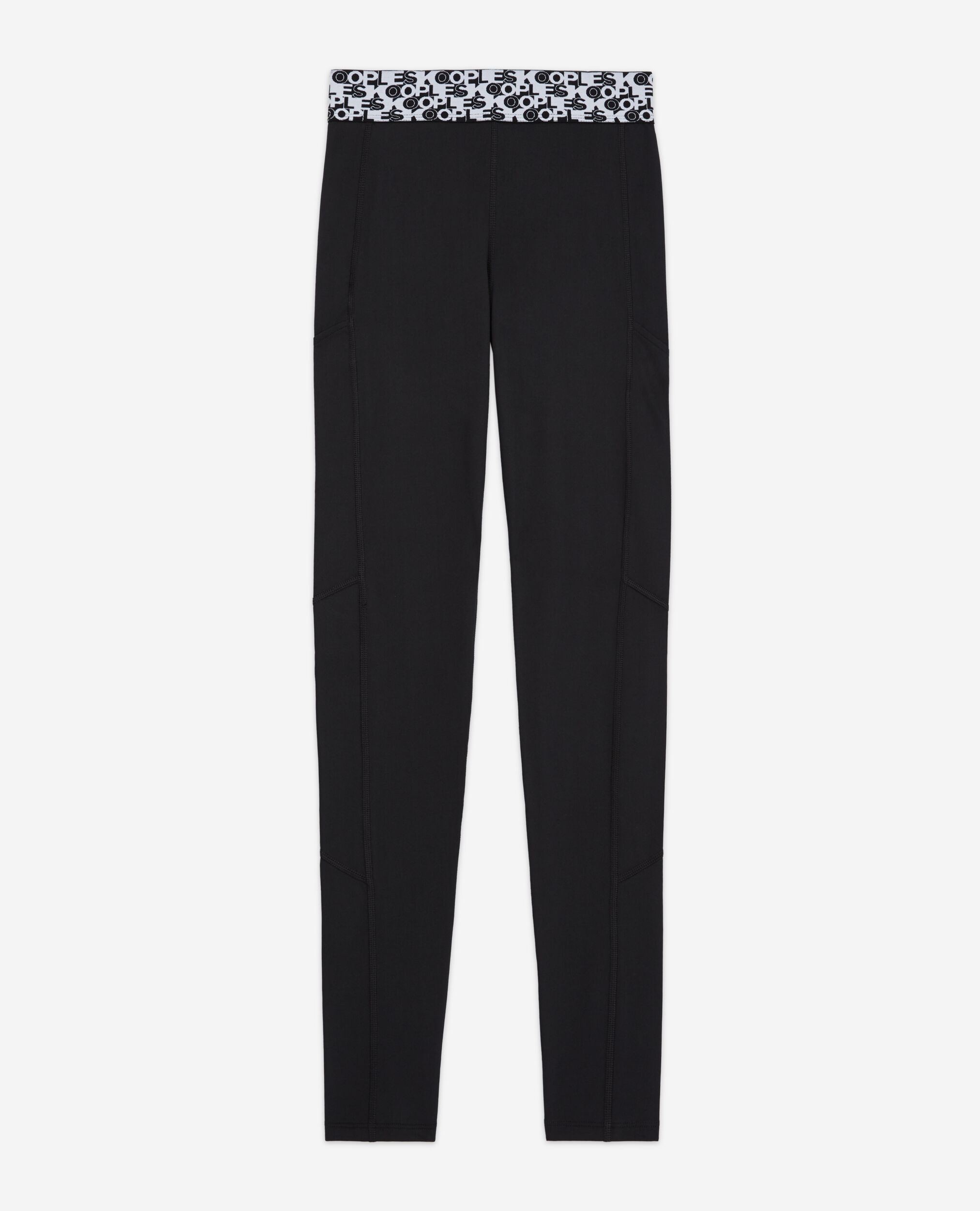 Technical leggings with black logo, BLACK, hi-res image number null