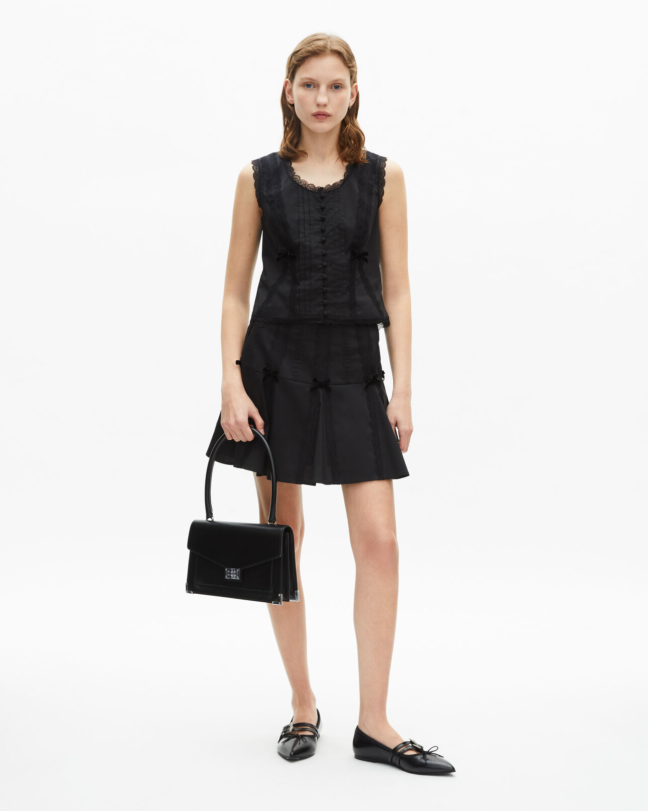 The Kooples DAMEN BLACK kurzer rock mit schleifen-details schwarz