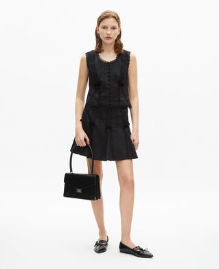 The Kooples F BLACK short skirt with black bow detail