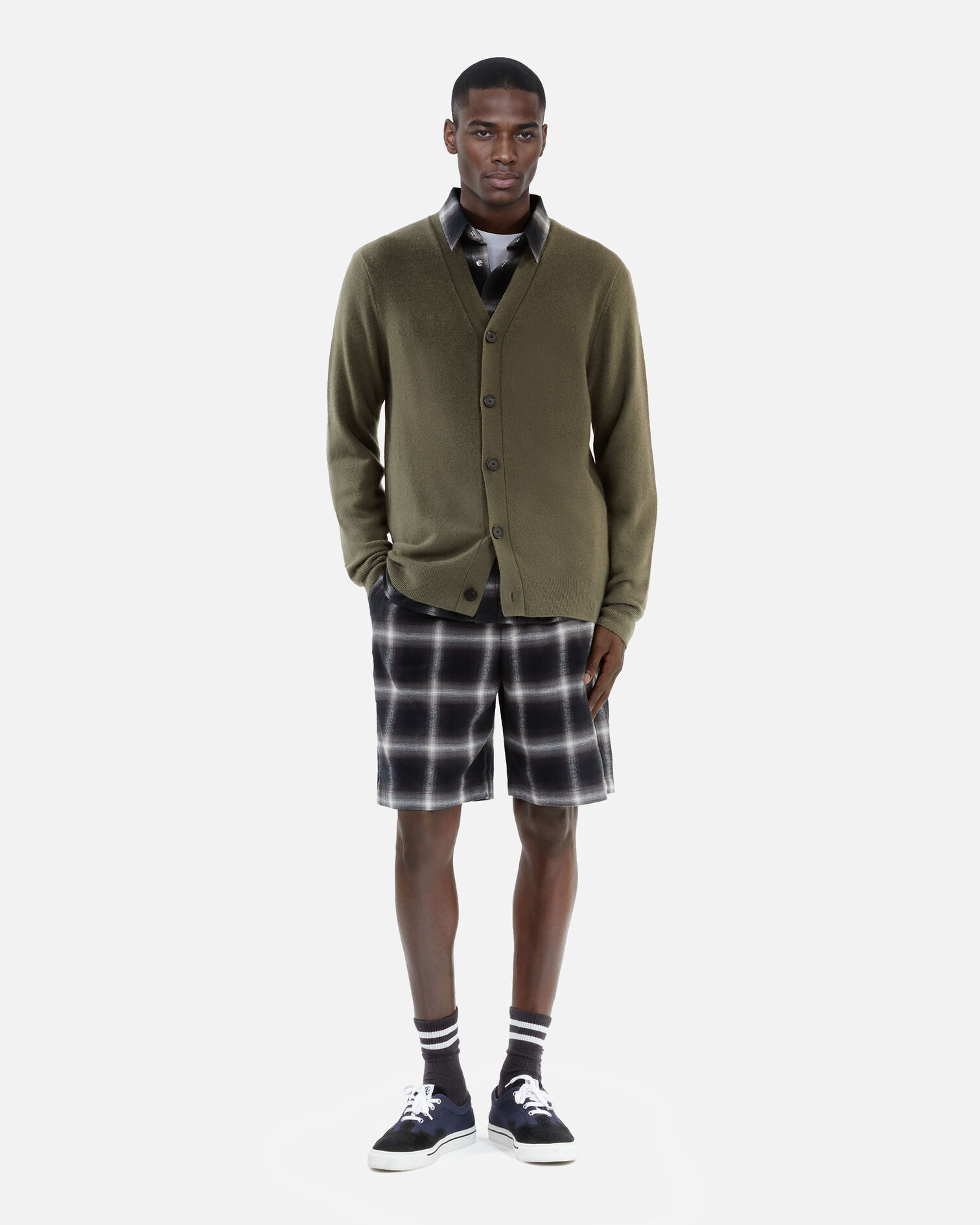 Cardigan en cachemire kaki, OLIVE KAKI, hi-res image number null