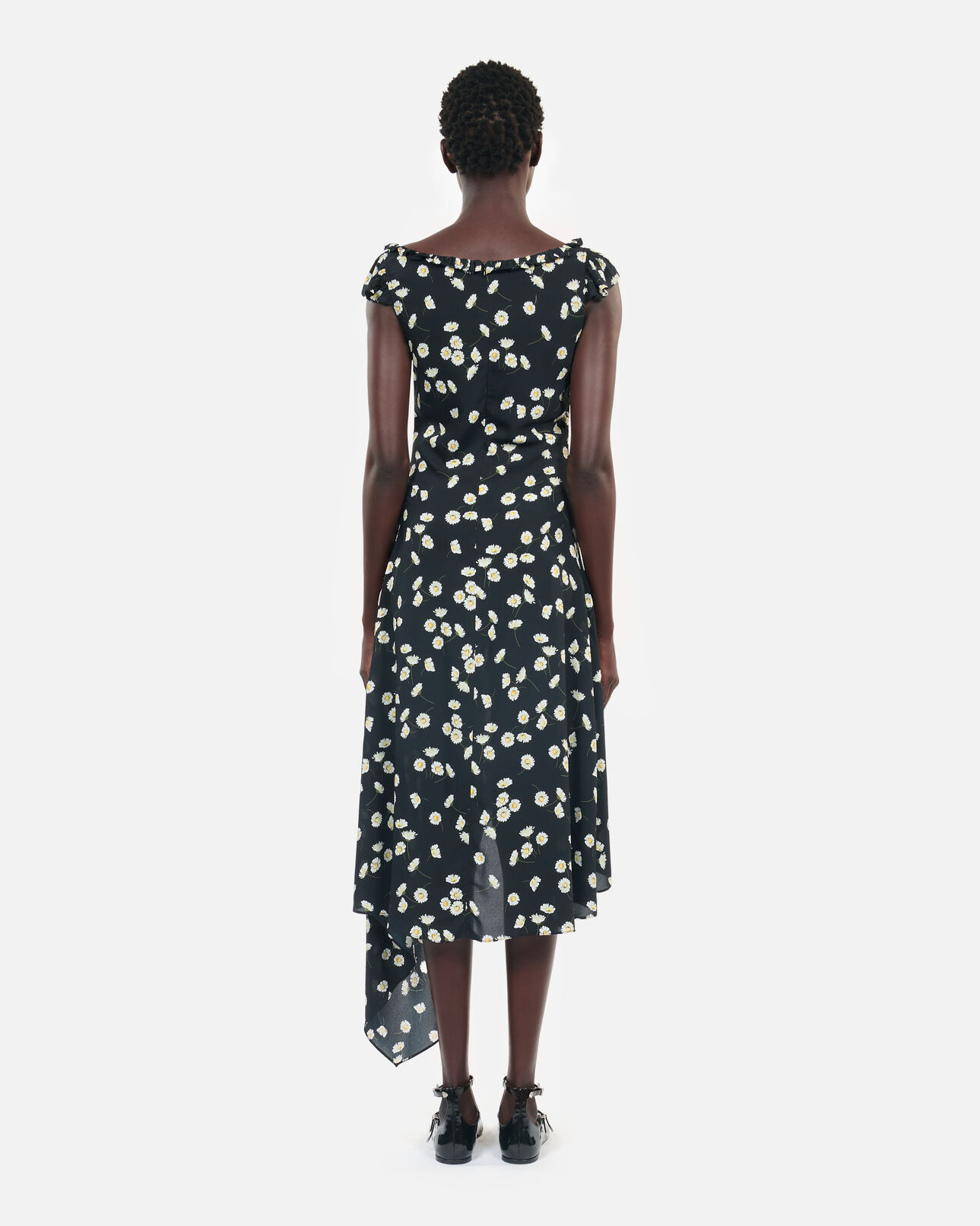 The Kooples FEMME BLACK WHITE robe longue avec imprimé fleuri