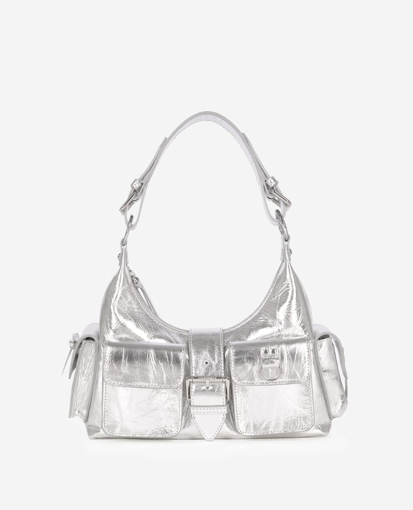 The Kooples F SILVER amelia bag in silver leather
