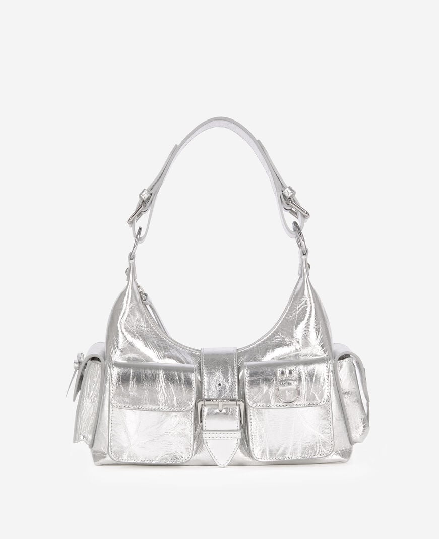 The Kooples MUJER SILVER bolso amelia de piel plateada