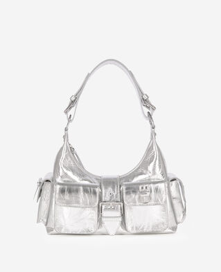 The Kooples MUJER SILVER bolso amelia de piel plateada