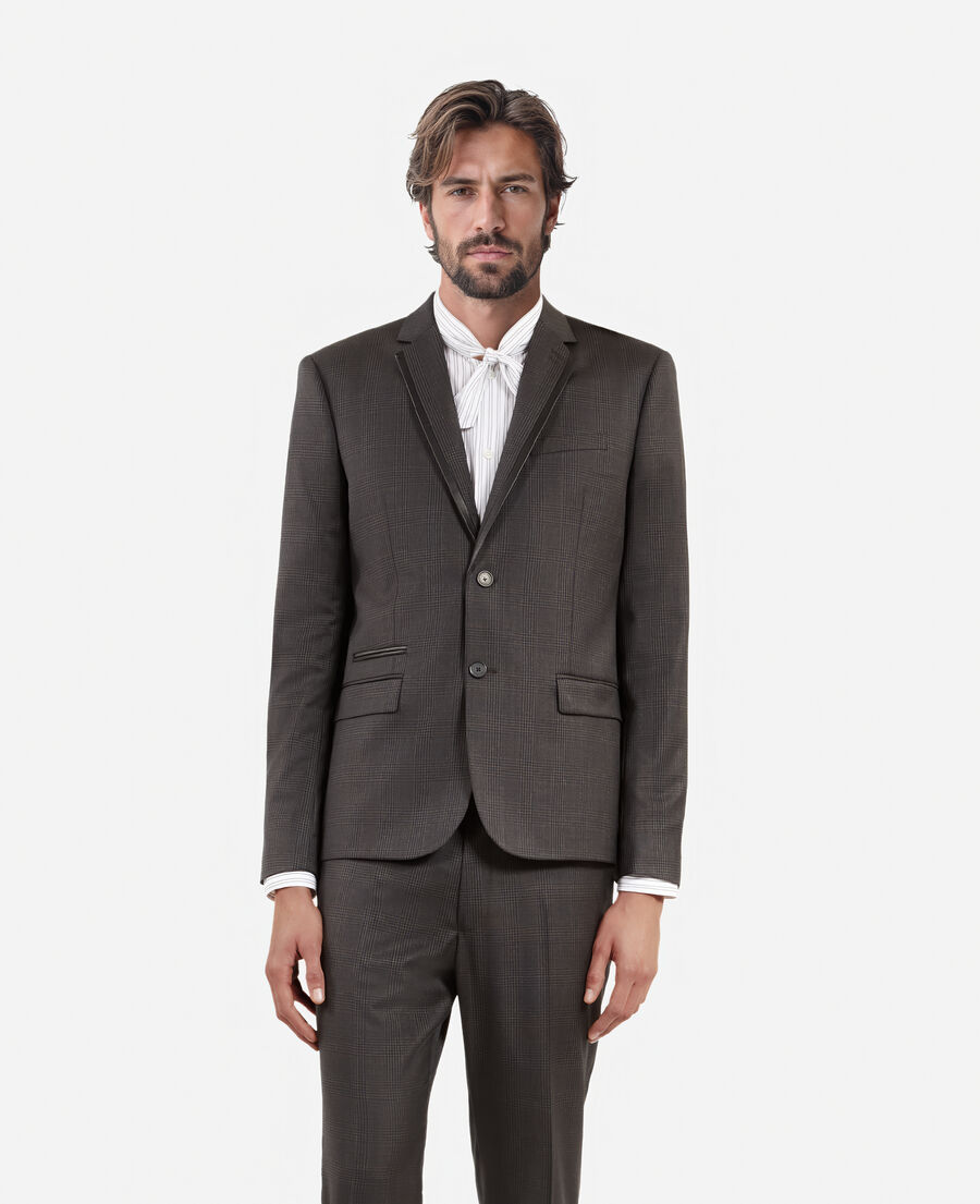 The Kooples HERREN DARK GREY anzugjacke aus grauer prince of wales-wolle