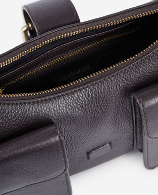 The Kooples WOMEN BROWN brown grained leather amelia bag