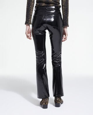 The Kooples MUJER BLACK vaqueros anchos de vinilo negros
