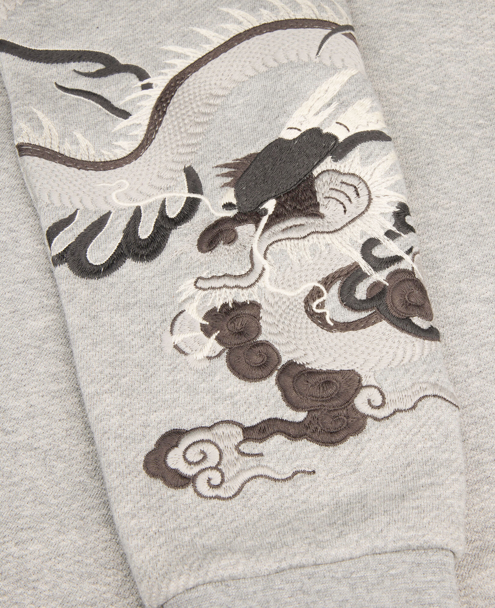 The Kooples HOMBRE GREY MELANGE sudadera bordada capucha gris
