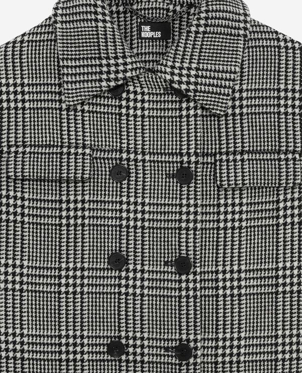 The Kooples FEMME BLACK GREY blouson à motif noir et blanc