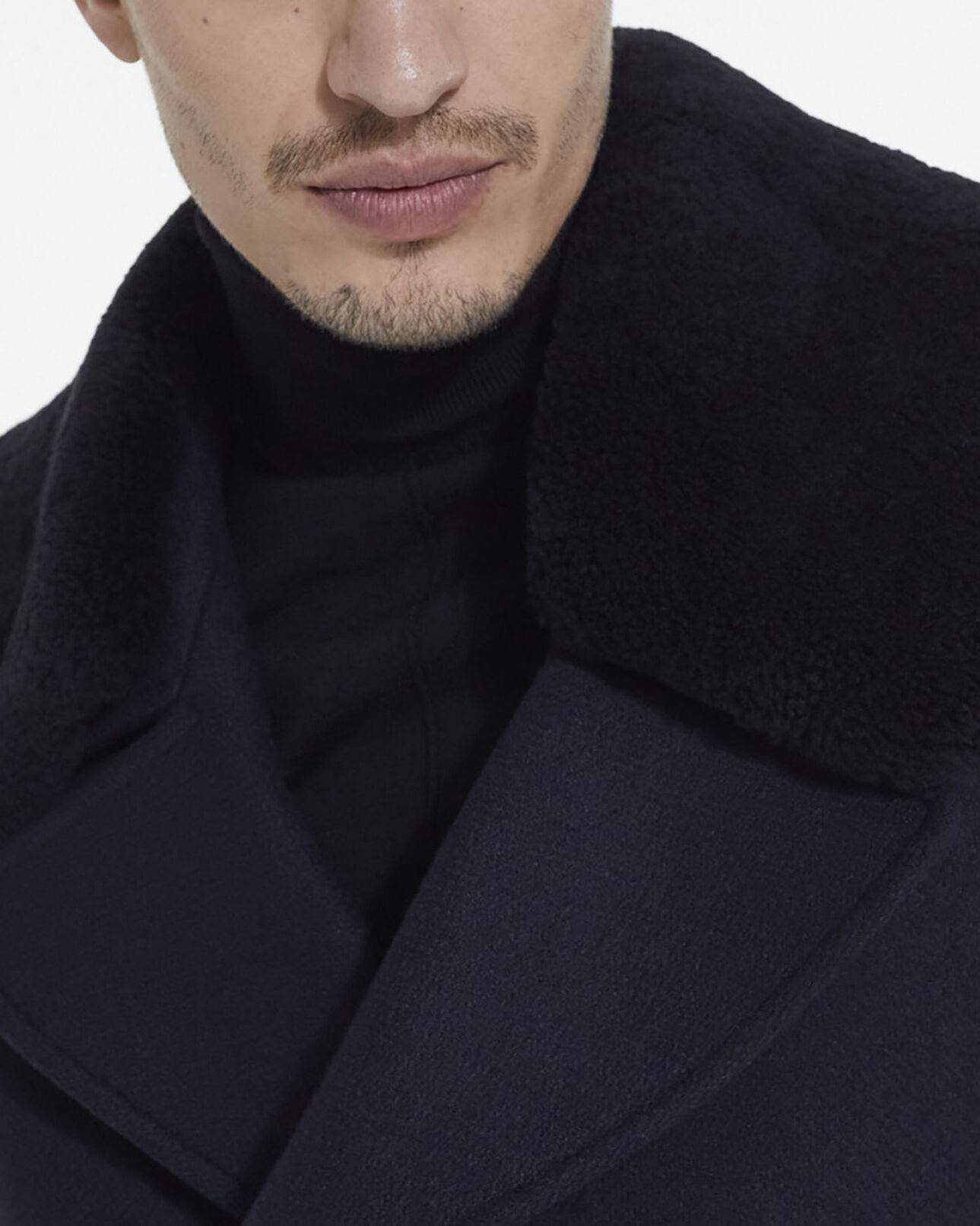 The Kooples MEN DARK NAVY navy blue wool coat