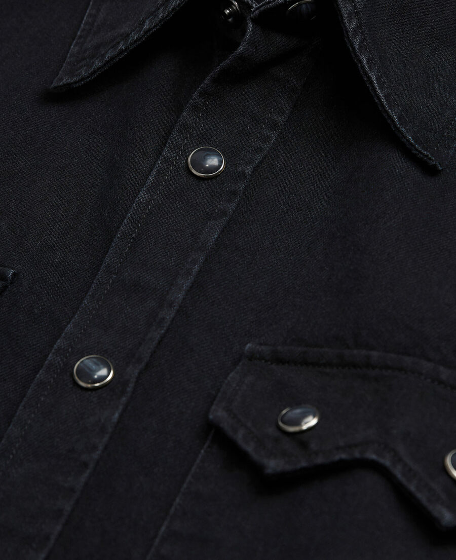 black denim shirt