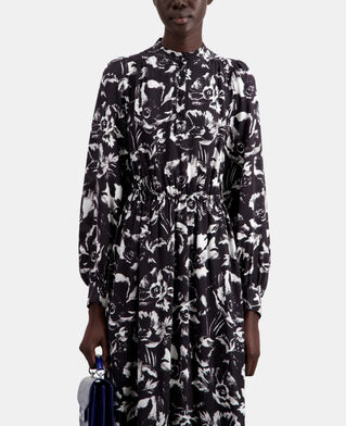 The Kooples WOMEN BLACK WHITE long printed dress