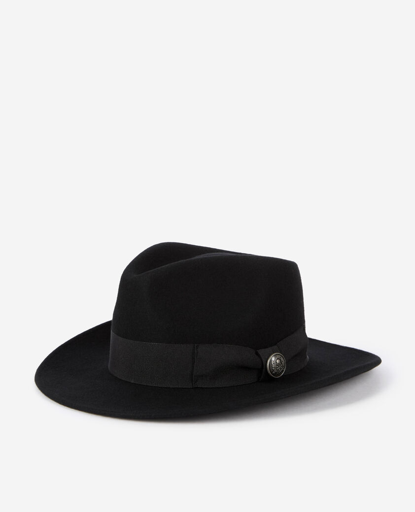 The Kooples MIXED BLACK black wool hat