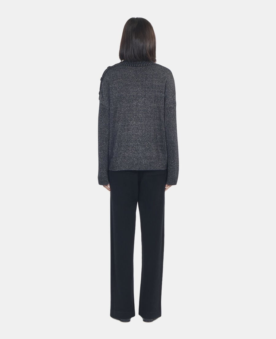 The Kooples DAMEN BLACK schwarzer pullover aus wolle und kaschmir