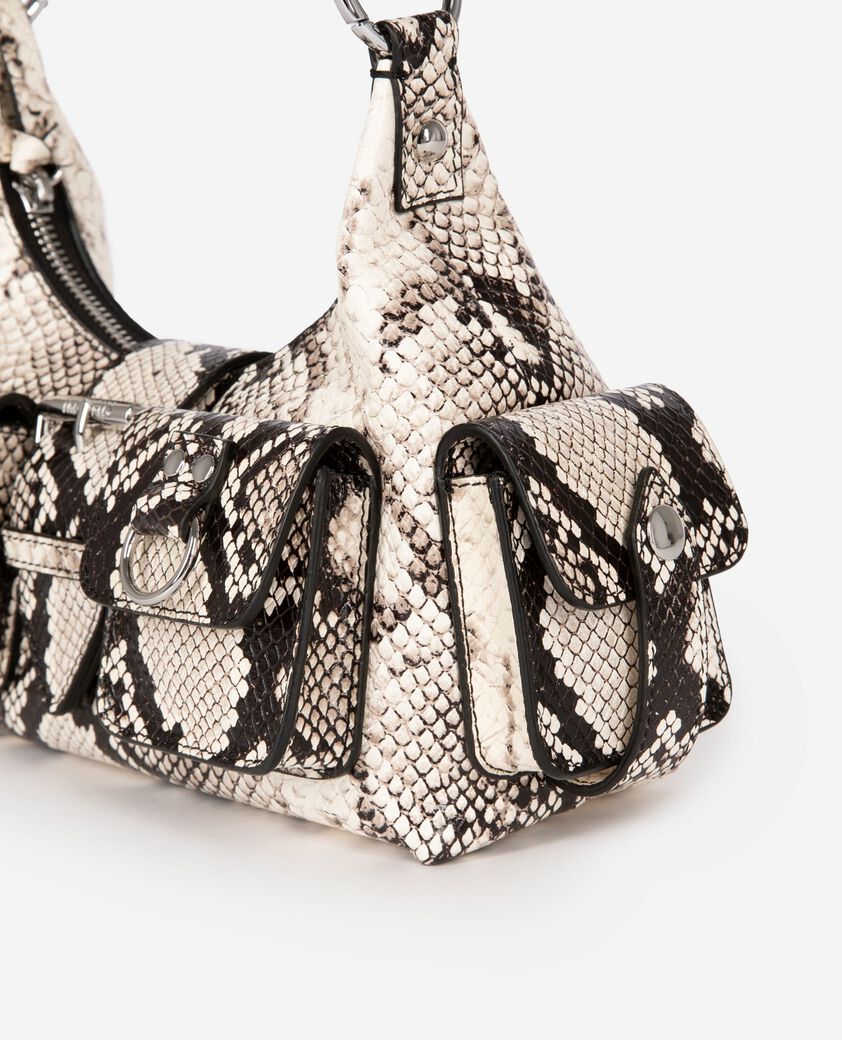 The Kooples FEMME BLACK WHITE sac amelia small en cuir effet python