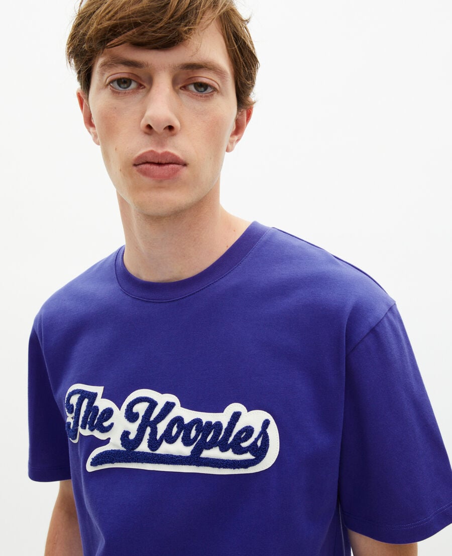 The Kooples HERREN SPECTRUM BLUE t-shirt mit blauem aufn&auml;her