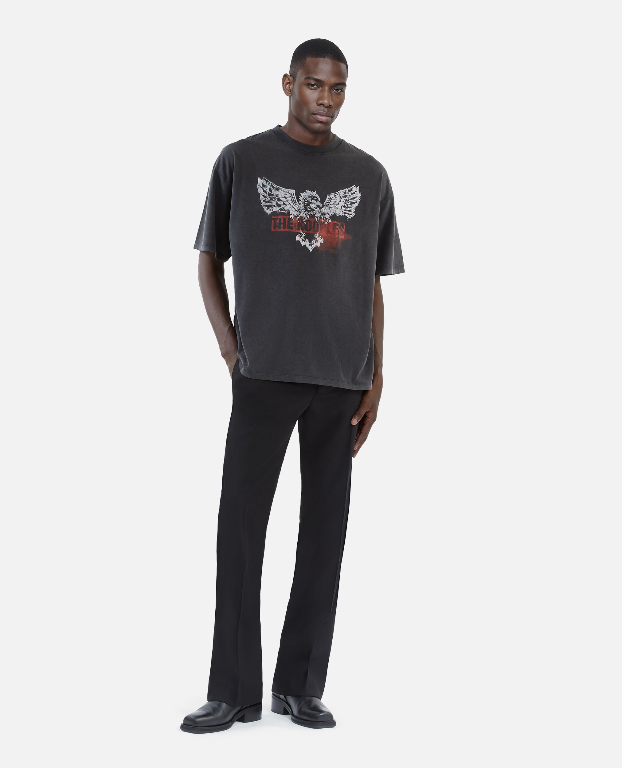 Camiseta serigrafiada negra, BLACK WASHED, hi-res image number null
