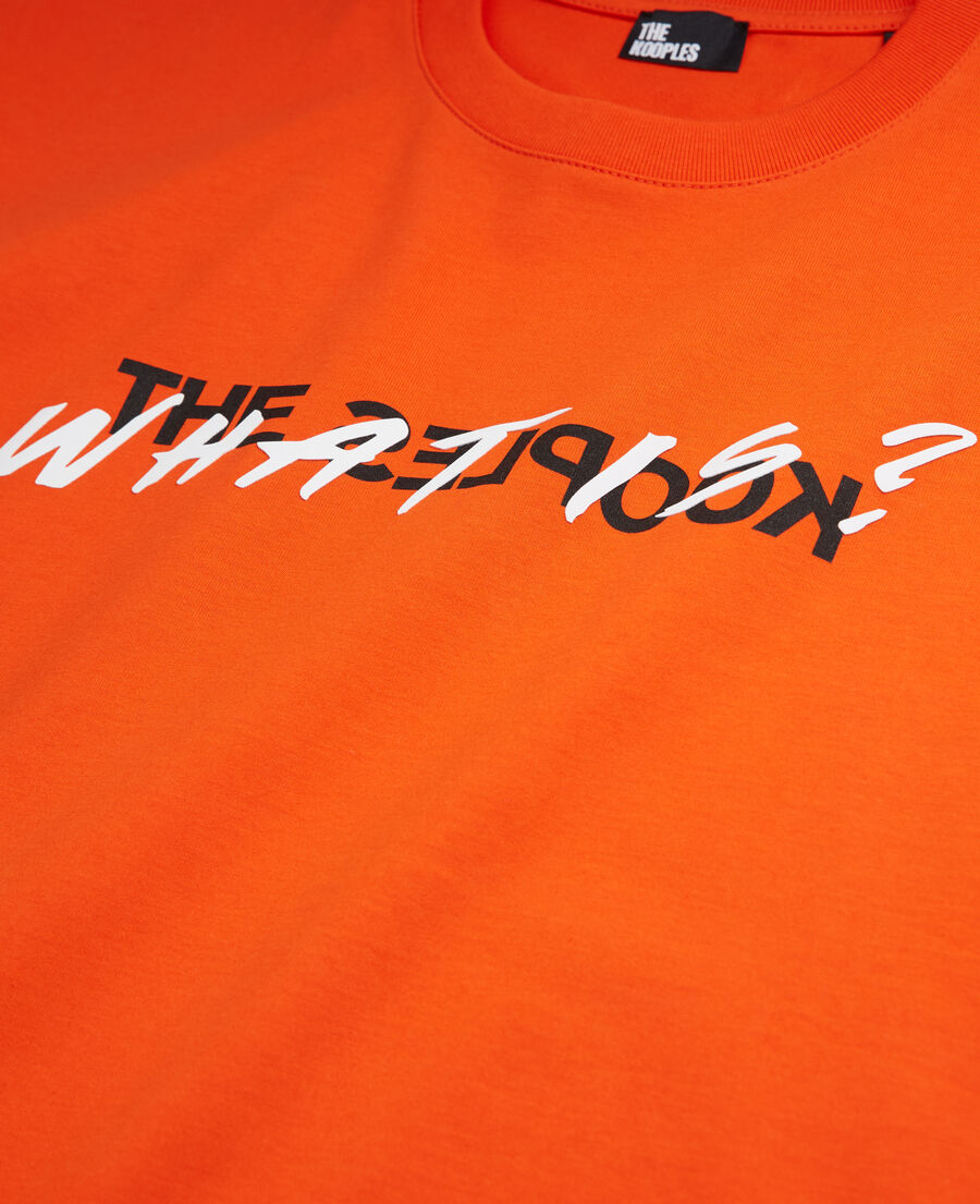 oranges t-shirt herren mit „what is“-schriftzug