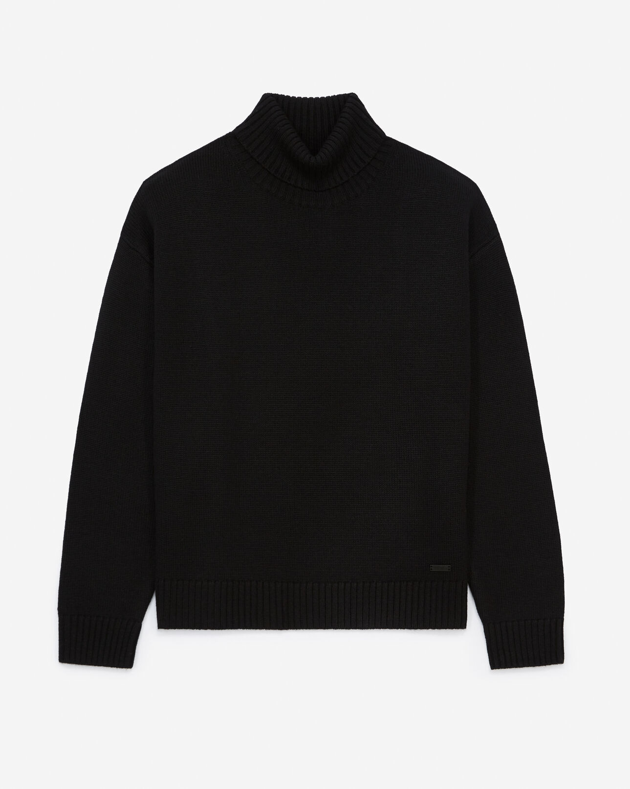 The Kooples WOMEN BLACK black merino wool sweater with turtleneck