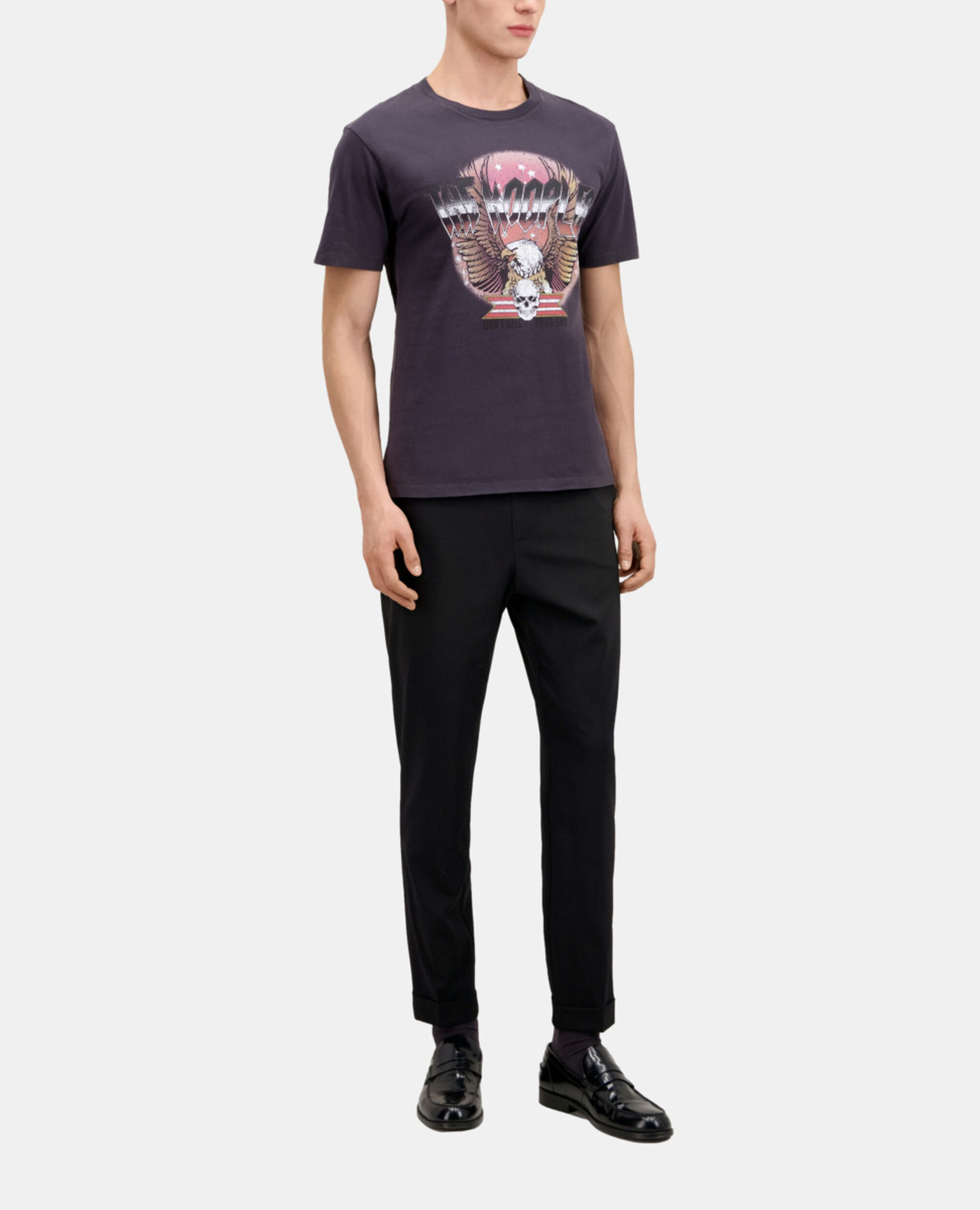 Carbon grey t-shirt with Rock eagle serigraphy, CARBONE, hi-res image number null