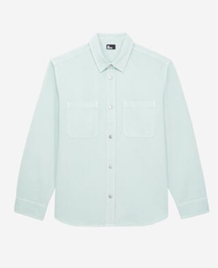 The Kooples H OCEAN green denim overshirt