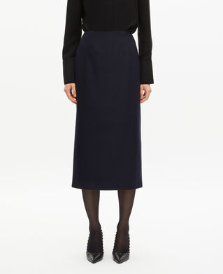 The Kooples DAMEN NAVY langer bleistiftrock in marine