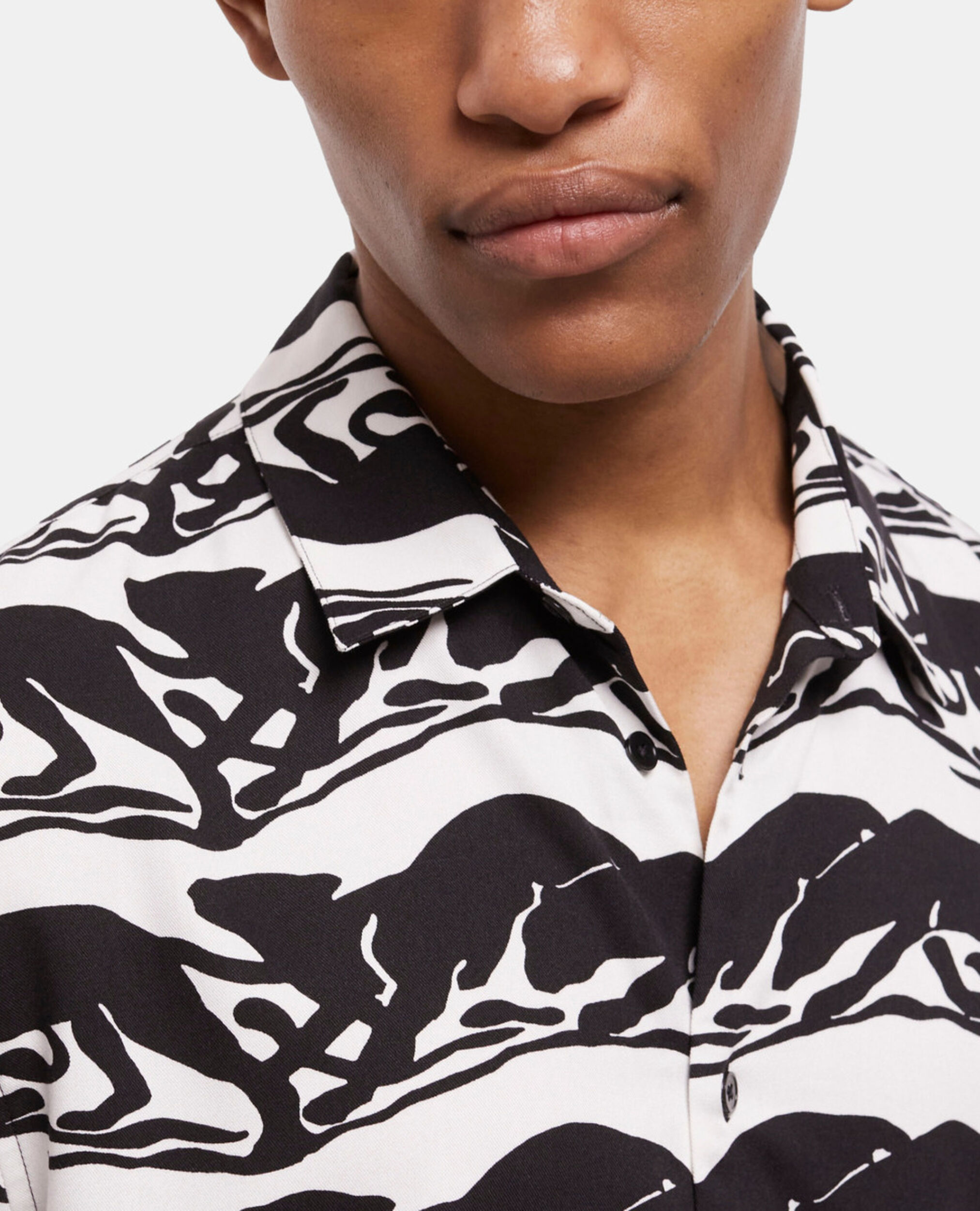 Printed shirt, BLACK / WHITE, hi-res image number null
