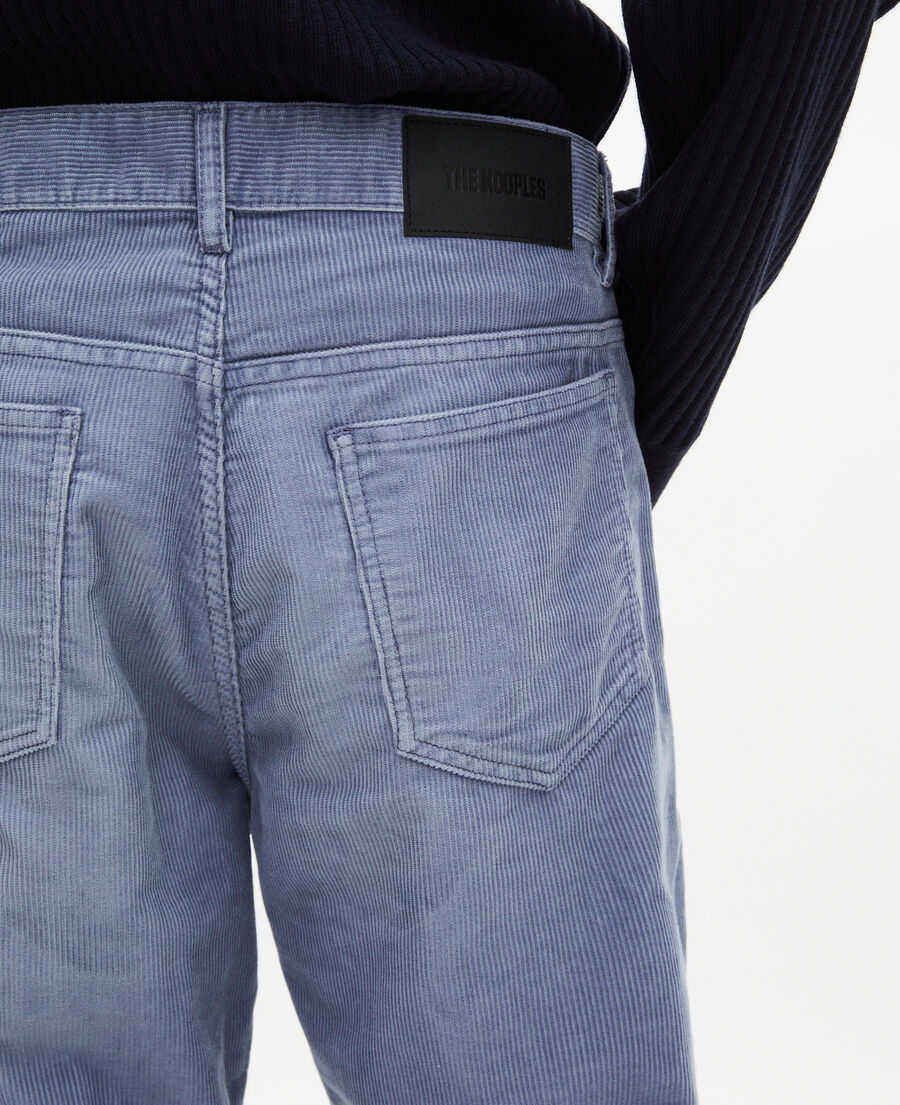 The Kooples HERREN BLUE gerade geschnittene jeans aus blauem cord