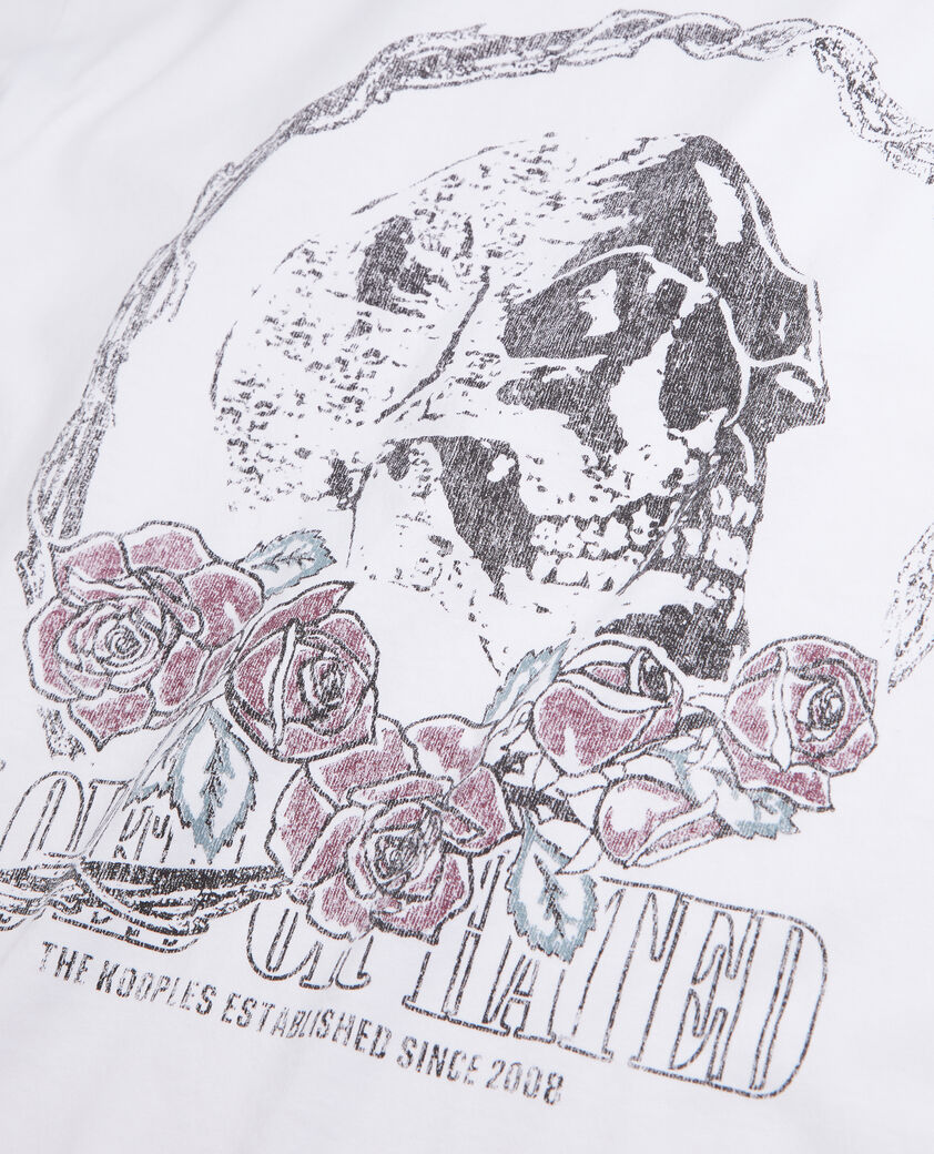 The Kooples FEMME WHITE t-shirt blanc avec sérigraphie vintage skull
