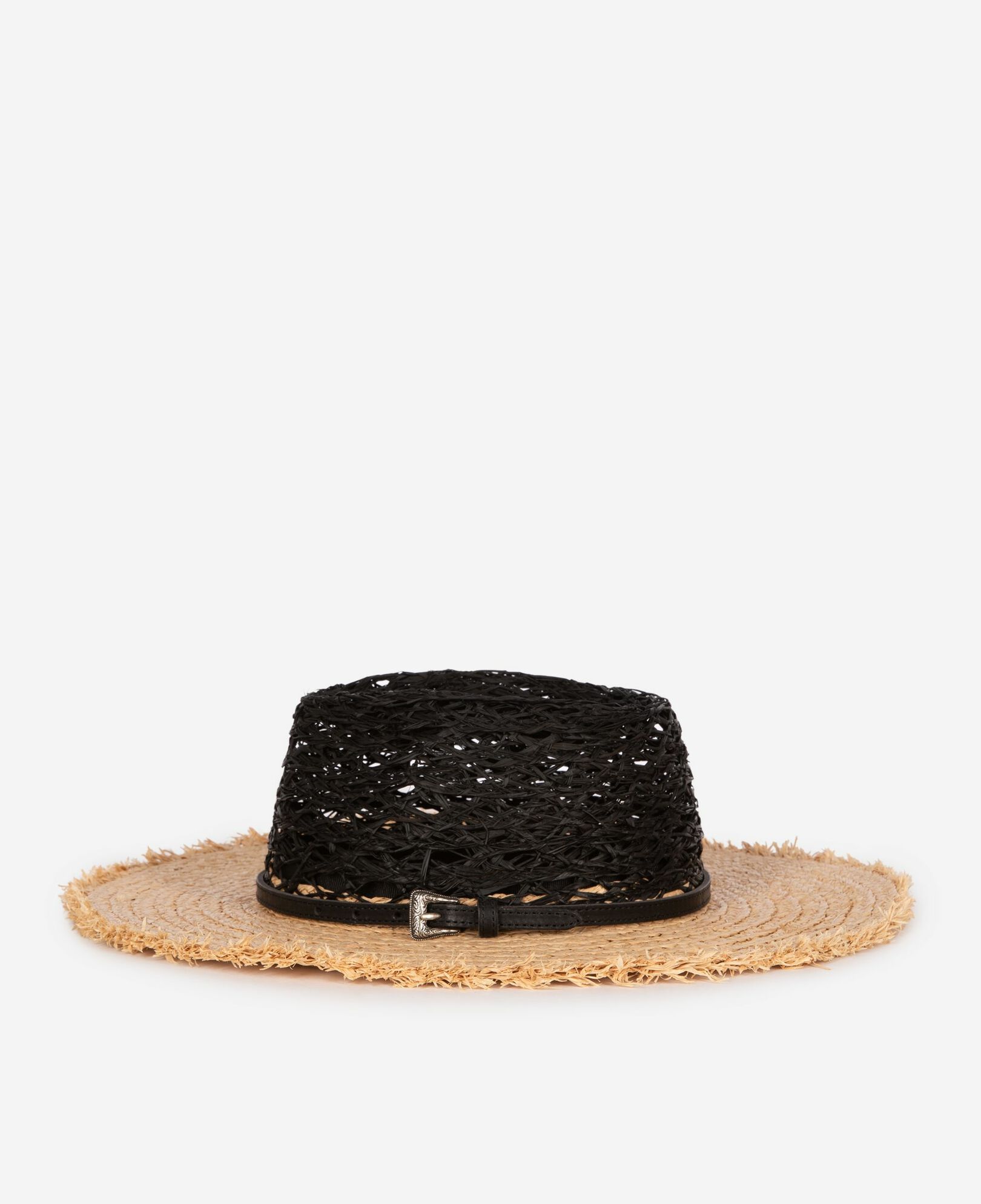 The Kooples MUJER BLACK - CREAM sombrero rafia negro beige
