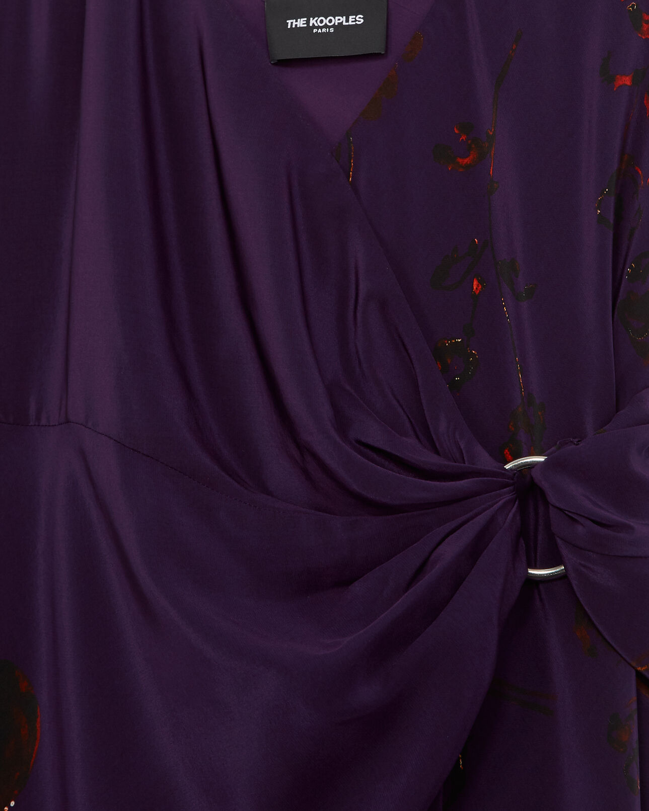 The Kooples MUJER PURPLE vestido seda violeta motivos florales