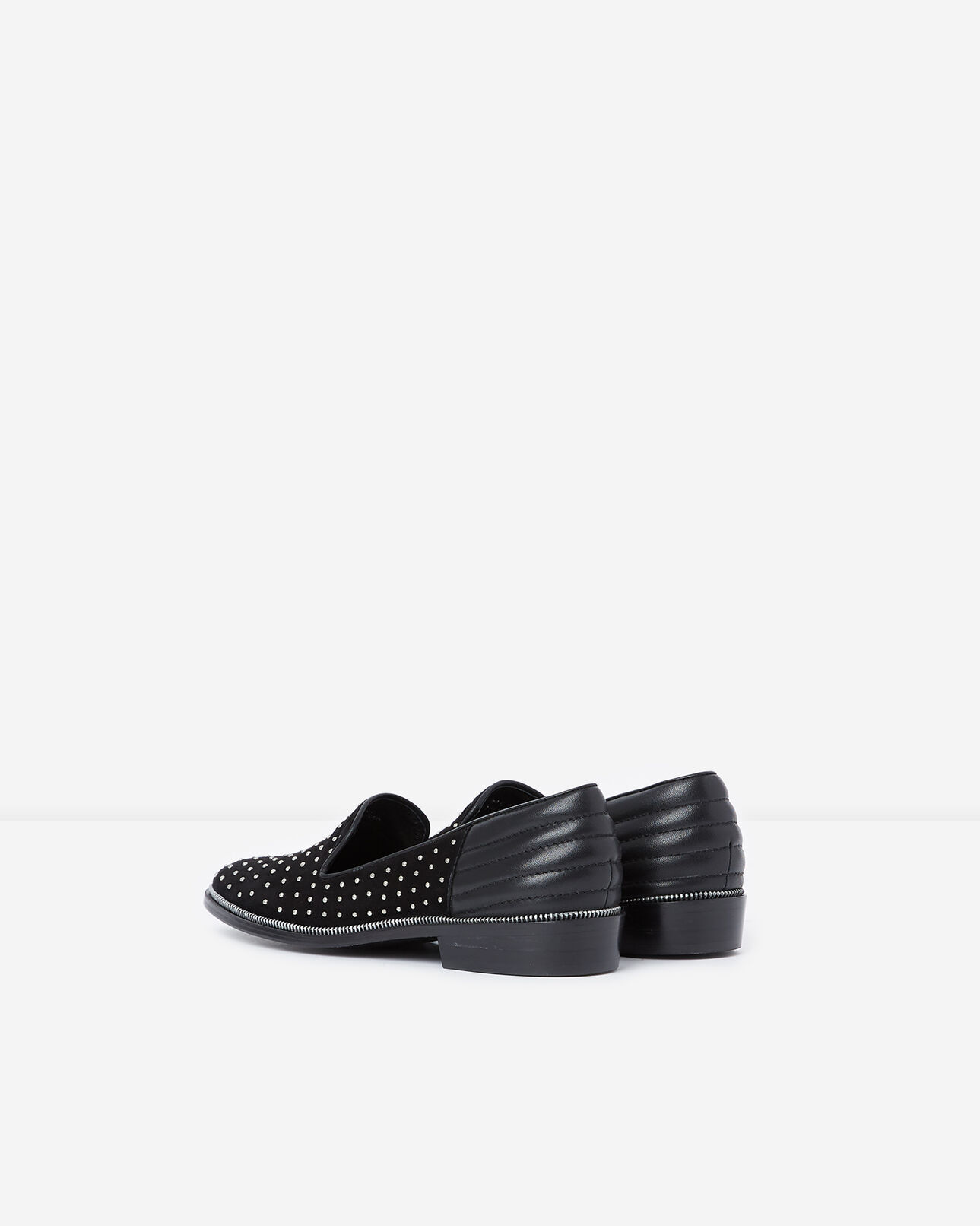 The Kooples DAMEN BLACK leder-slipper mit nietenverzierung