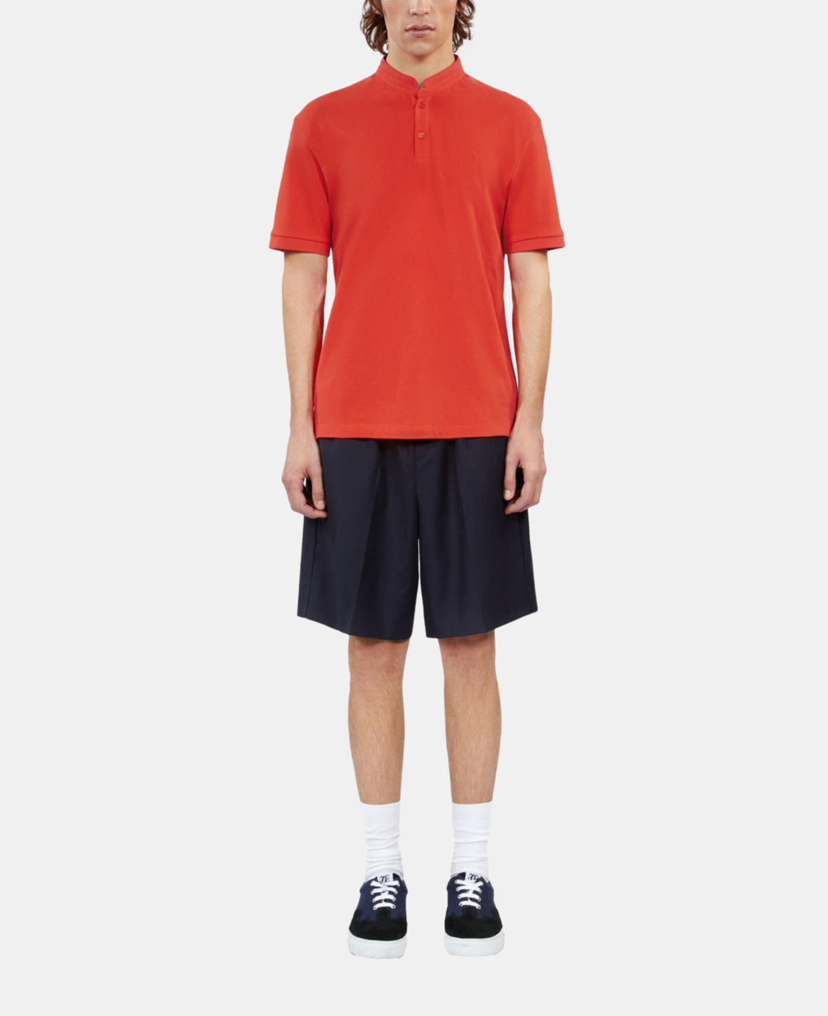 The Kooples MEN RED red pique cotton polo t-shirt