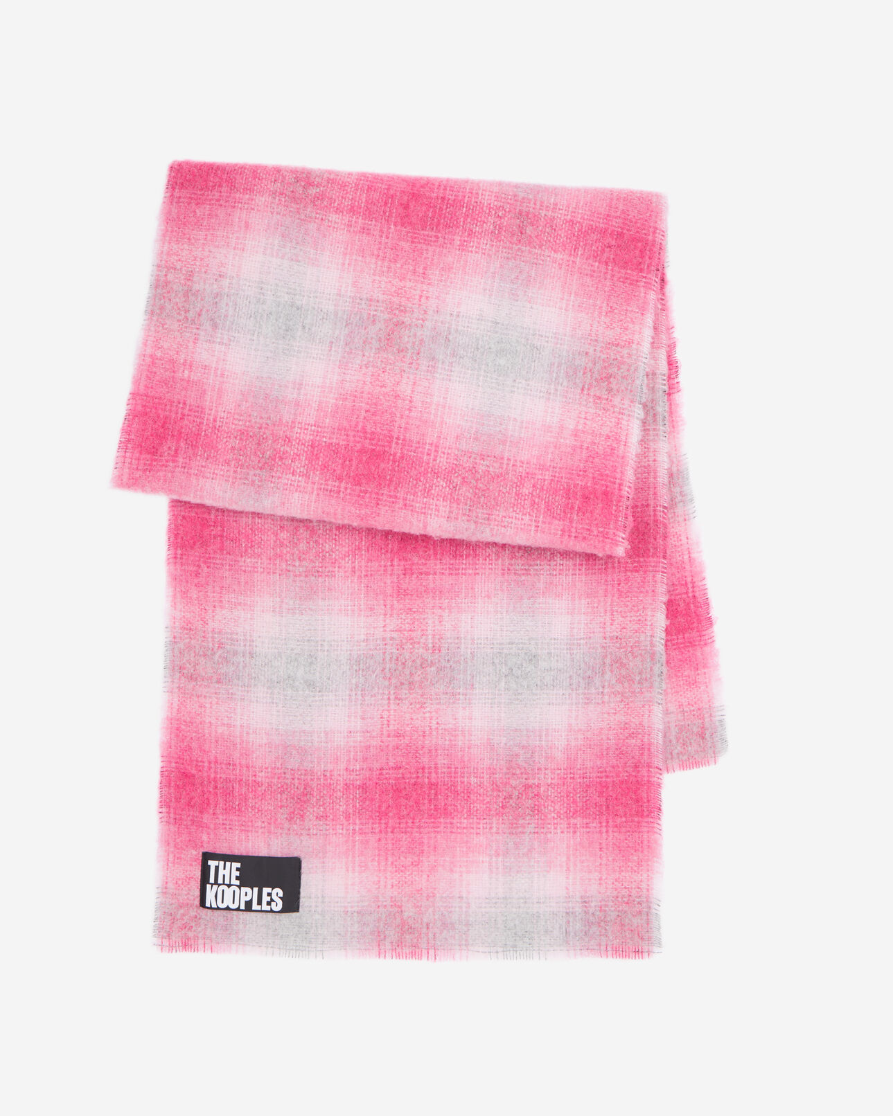 The Kooples WOMEN PINK pink checked wool-blend scarf
