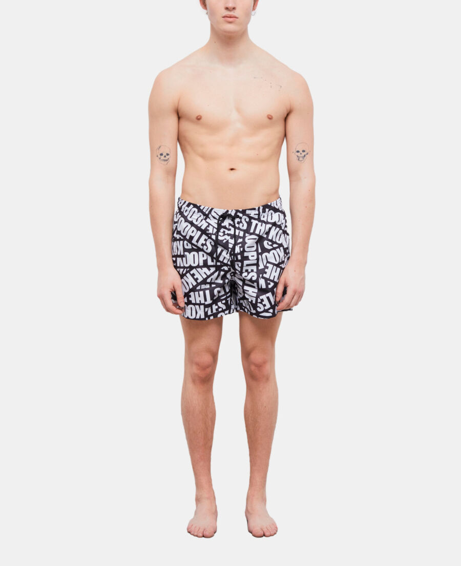 The Kooples HERREN BLACK badeshorts mit logo-tape