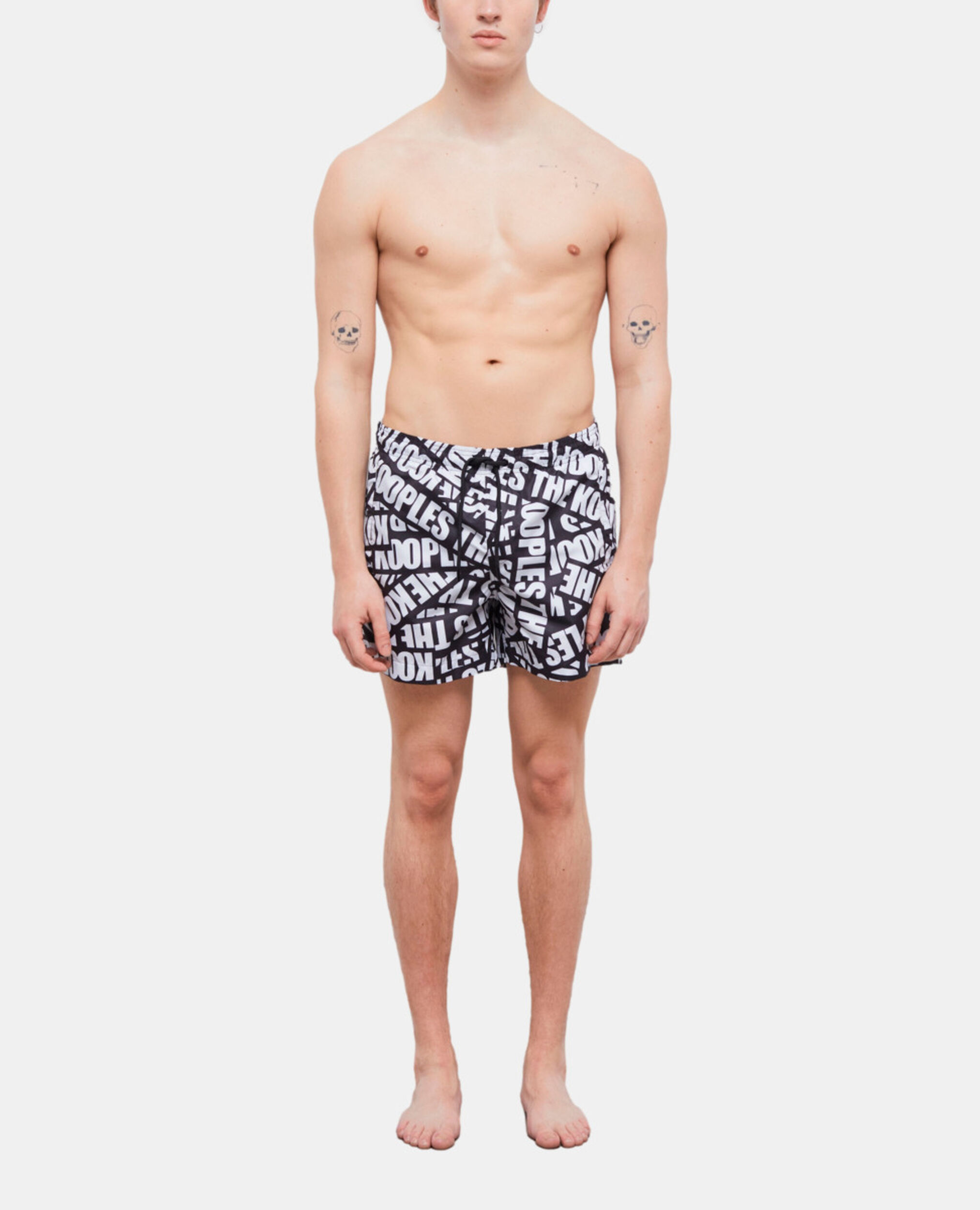Badeshorts mit Logo-Tape, BLACK, hi-res image number null