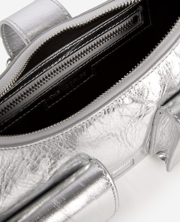 The Kooples WOMEN SILVER amelia bag in silver leather