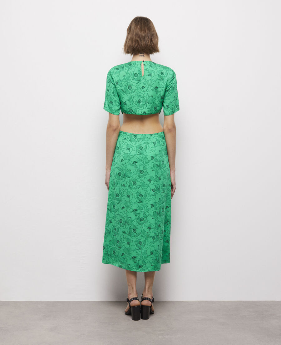 langes kleid mit öffnungen und print