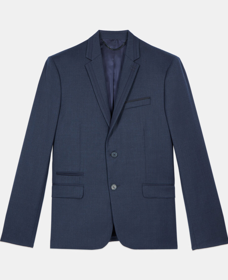 The Kooples MEN NAVY navy blue wool suit jacket