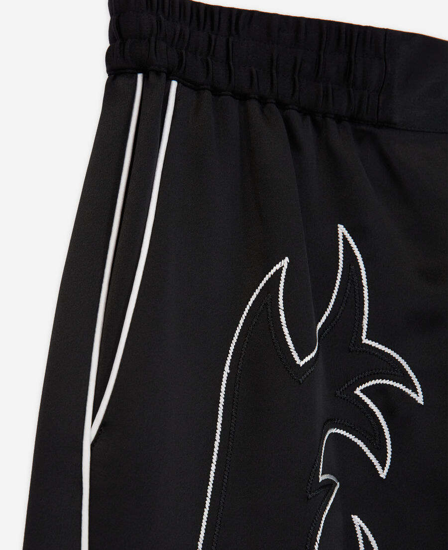 pantalones cortos negros bordados western